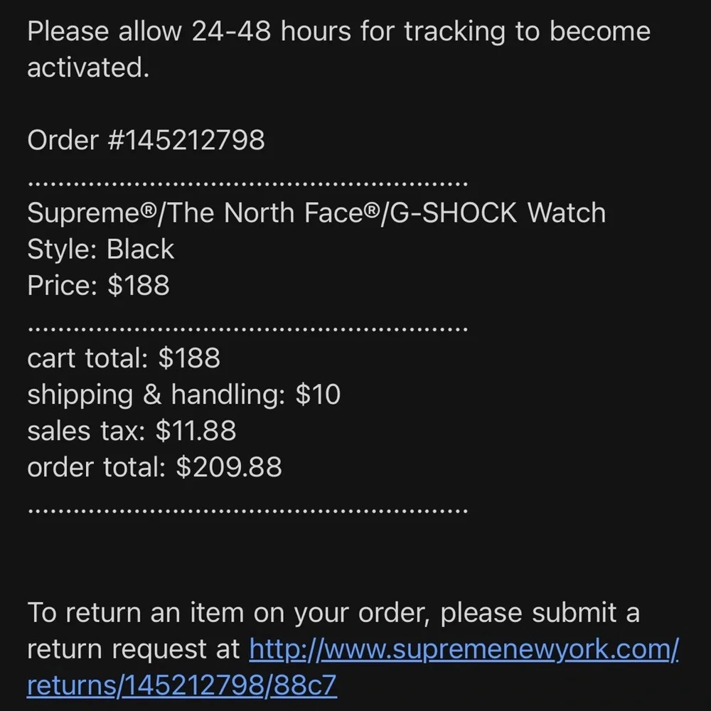 100 percent authentic supreme/north face/Gshock watch in black. Drop FW22.